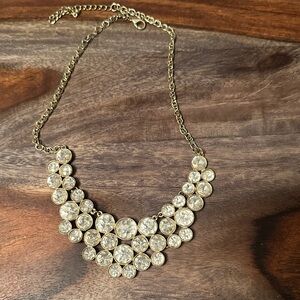 Elegant Gold Necklace with Crystal Accents